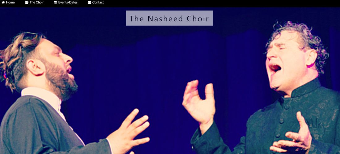 Screenshot of The NAsheed Choir website homepage